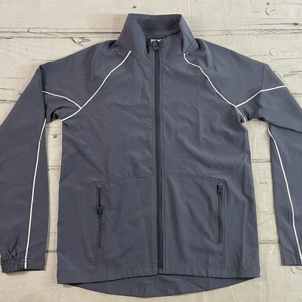 Soffe Womens Juniors Classic Gray Lightweight Warmup Jacket Full Zip/Pockets NEW